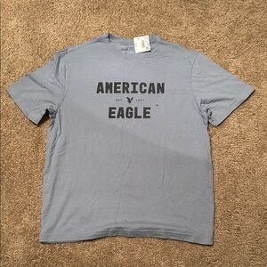 American Eagle Outfitters Light Blue Graphic Tee